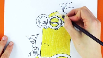 Learn How To Draw And Color In A Tall Minion | Minion Kevin | Despicable Me 3 mvie  Crafty Kids