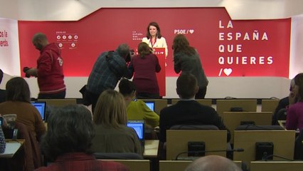 Adriana Lastra en rueda de prensa