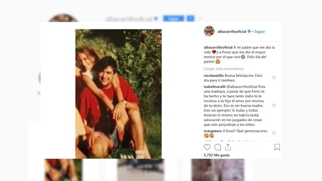 Alba Carrillo felicita a Fonsi Nieto por el Día del Padre