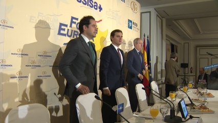 Aguado y Rivera en un desayuno informativo