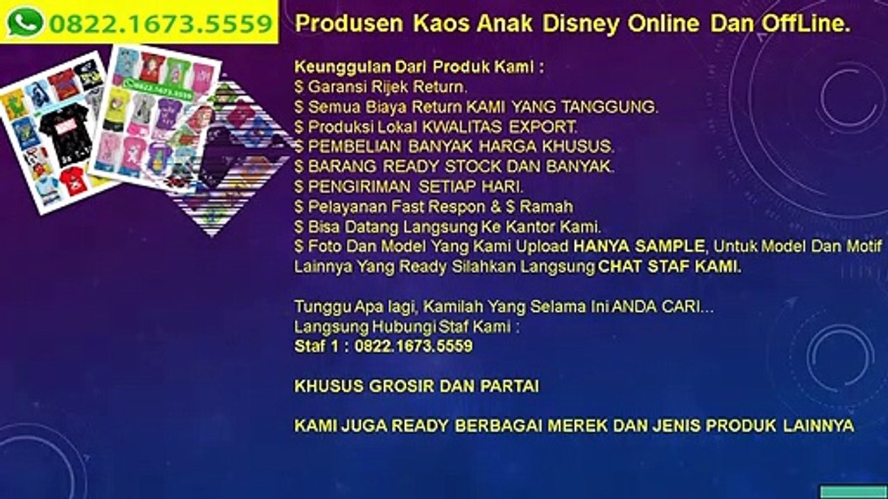PALING LARIS…!! WA 0822.1673.5559, Pengrajin Fashion Anak Disney