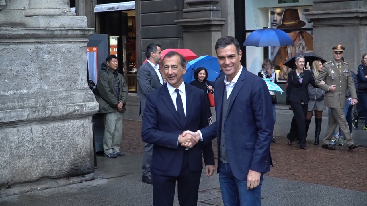 Sánchez se reúne con alcalde de Milán y con Federica Mogherini