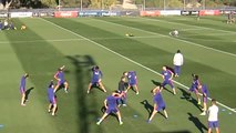 El Atleti entrena tras la debacle en Champions