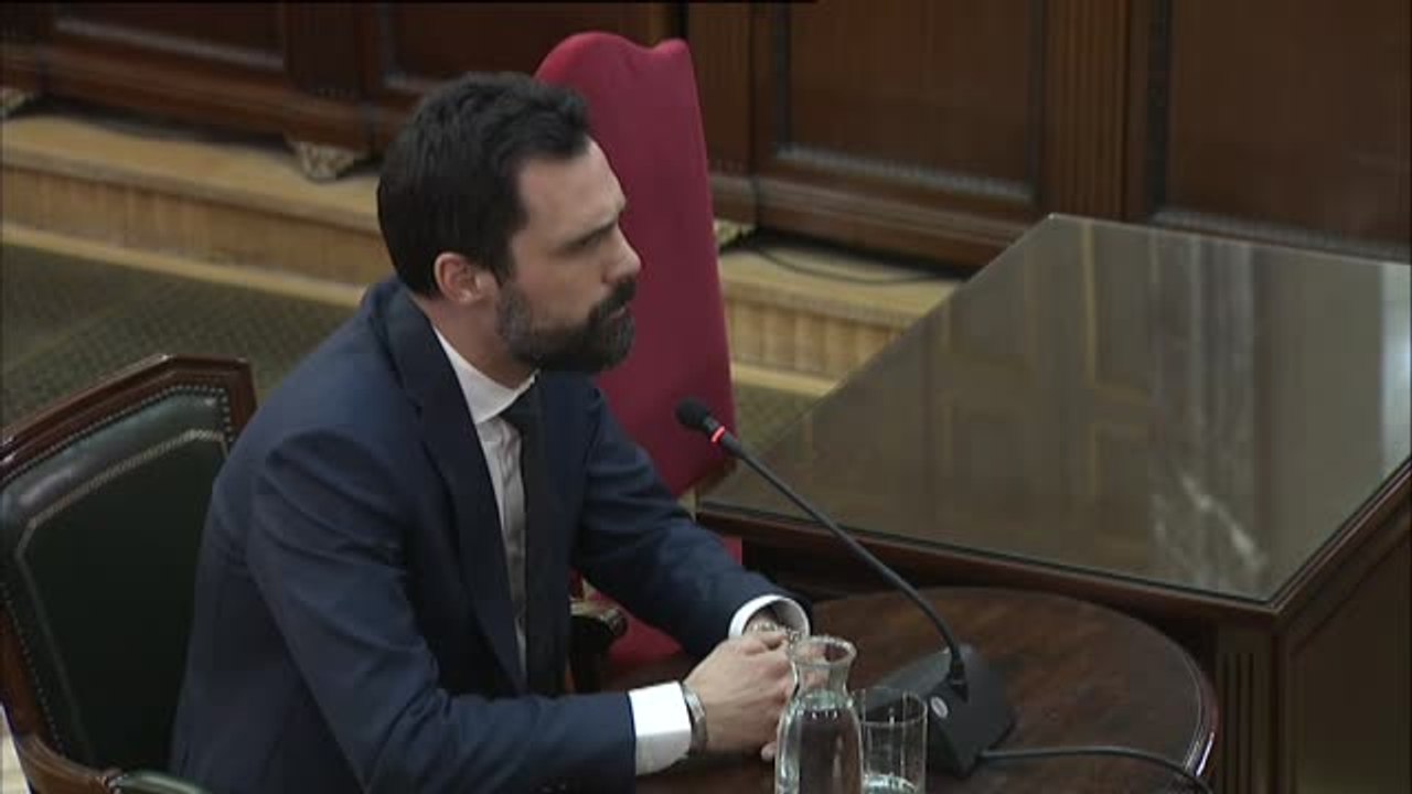 Roger Torrent responde a las preguntas de Vox en el juicio del 'procés'