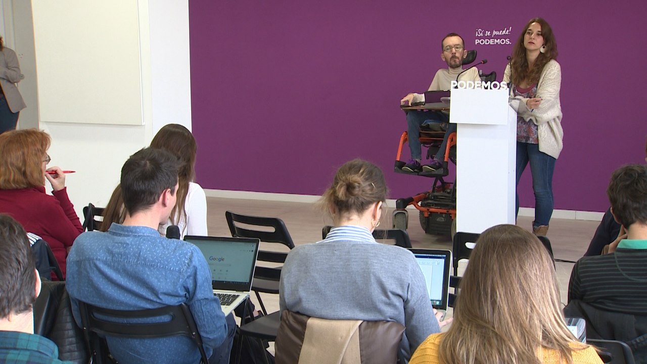 Pablo Echenique y Noelia Vera en rueda de prensa