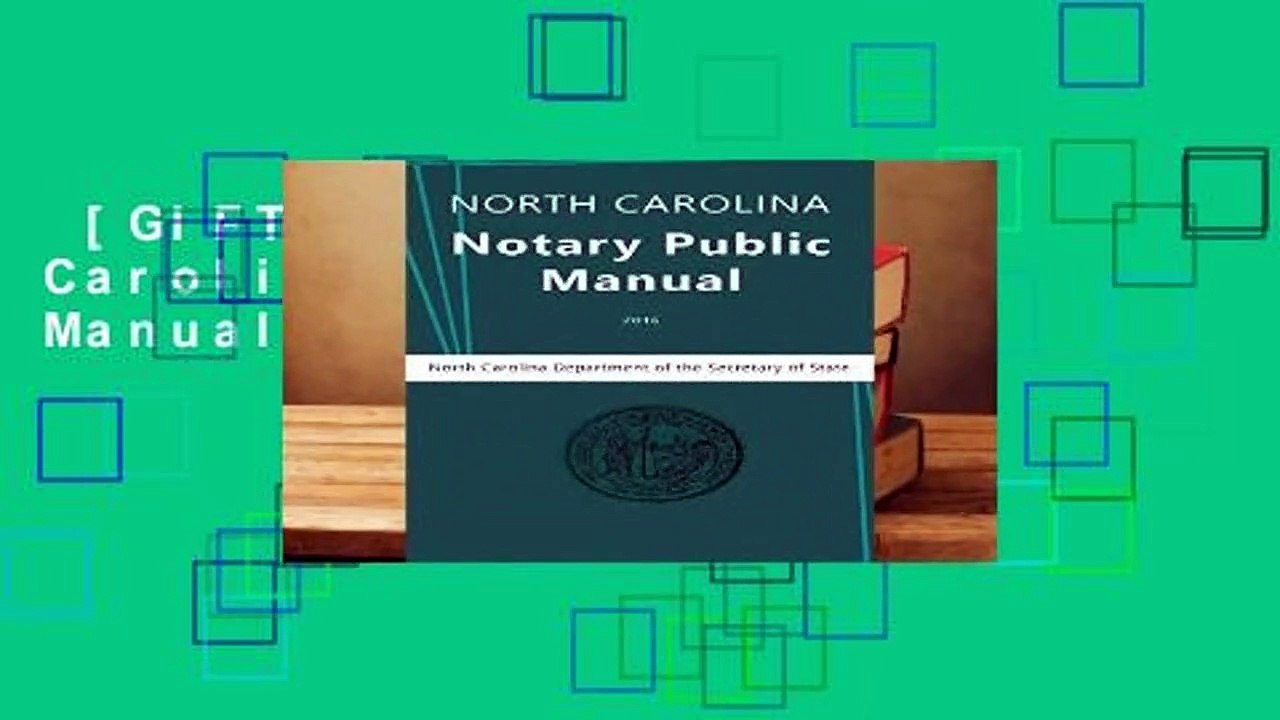 [GIFT IDEAS] North Carolina Notary Public Manual, 2016 video Dailymotion