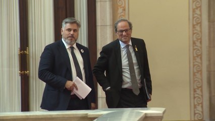 Quim Torra llega al Pleno del Parlament