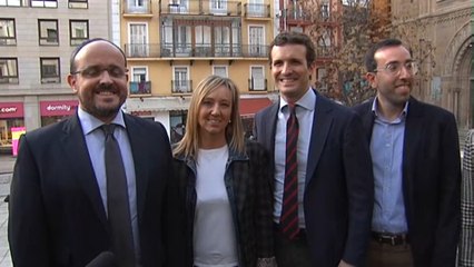 Casado junto al candida del PP de Lleida, Xabier Palau