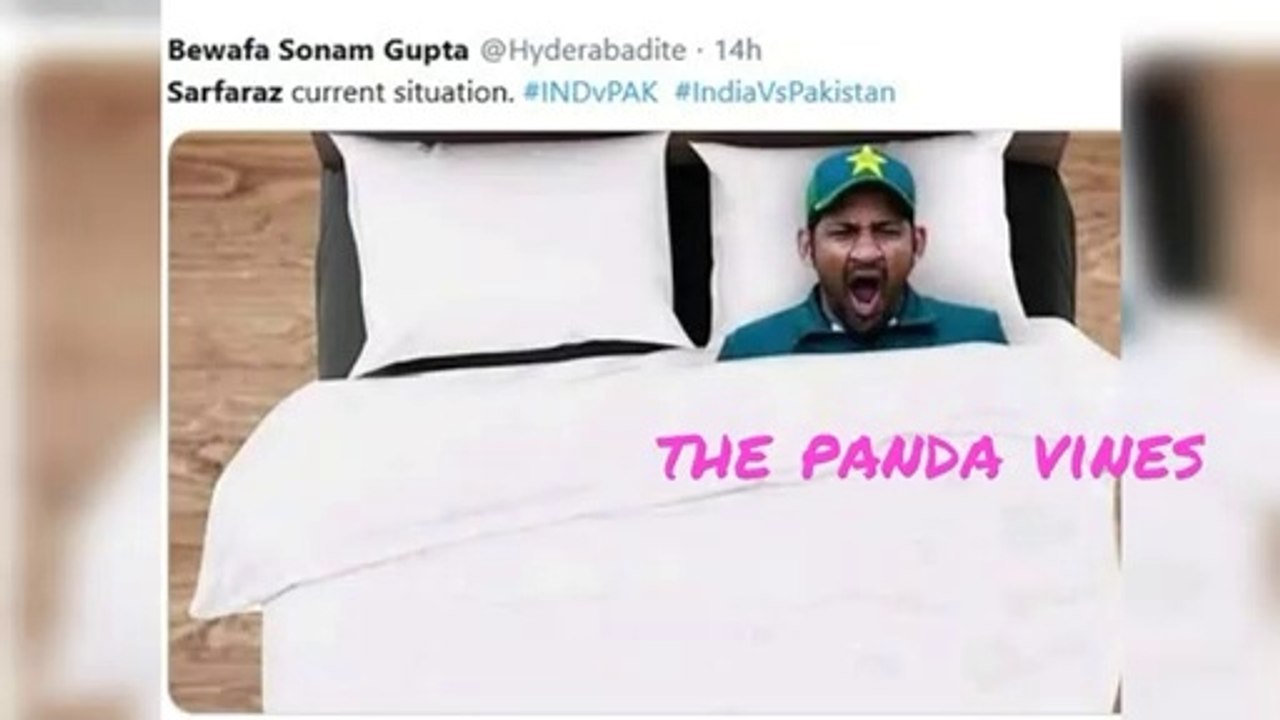 SARFARAZ  YAWN - MOST FUNNY MEMES - Hilarious memes on Sarfaraz yawning in indvspak world cup #memes