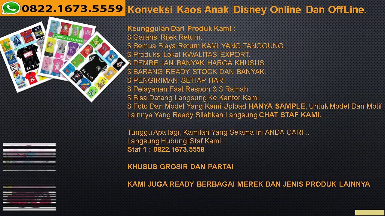 SALE…!! WA 0822.1673.5559, Jual Baju Disney Surabaya