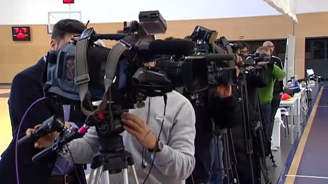Gran expectación mediática en el entrenamiento del Real Madrid de Baloncesto previo al choque de Euroliga ante el Bayern