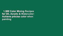 1,500 Color Mixing Recipes for Oil, Acrylic & Watercolor: Achieve precise color when painting