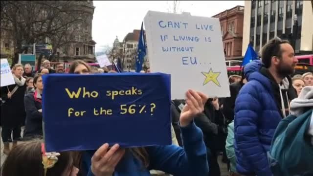 Alrededor de 2.000 personas se manifiestan en Belfast en contra del Brexit