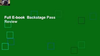 Full E-book  Backstage Pass  Review