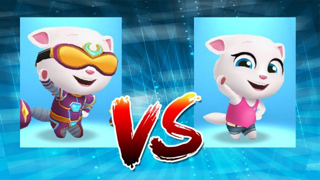 Cyber Angela vs My Talking Angela — Talking Tom Gold Run — Cute Puppy and Cats