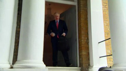 Boris Johnson avoids reporter questions as he leaves house