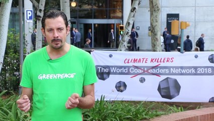Greenpeace protesta en una conferencia internacional de carbón