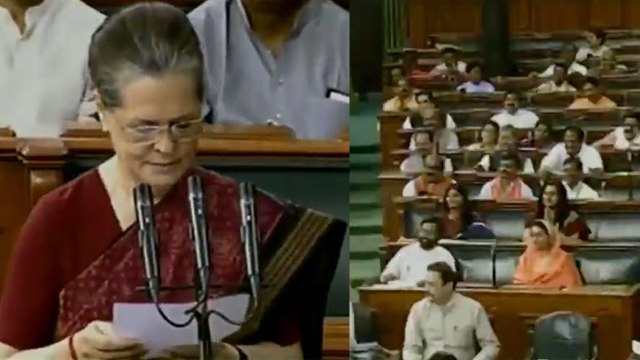 Sonia Gandhi takes oath as Lok Sabha member, BJP MP's chants | Oneindia News