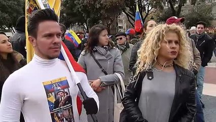 Manifestación a favor de Guaidó en el centro de Barcelona