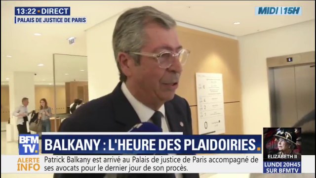 Patrick Balkany et son avocat maître Eric Dupont-Moretti arrivent au Palais de justice de Paris pour le dernier jour de son procès