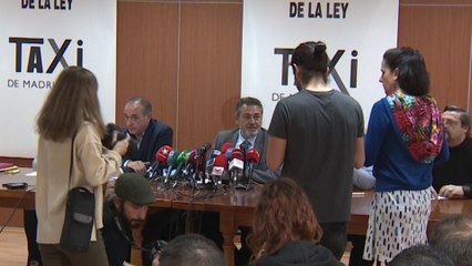 Rueda de prensa del sector del taxi de Madrid