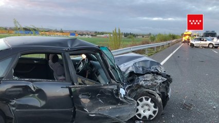 Aparatoso accidente en Fuente el Saz de Jarama (Madrid)