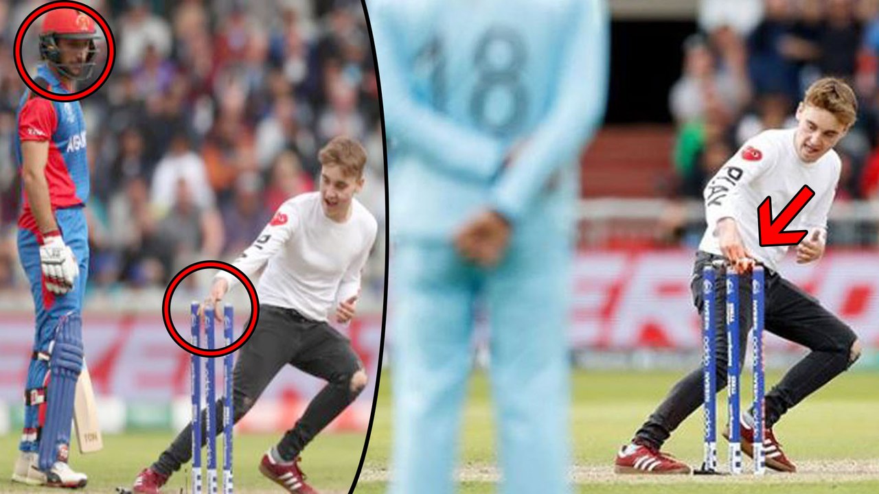 ICC Cricket World Cup 2019 : Fan On Pitch, Knocks Off Bails During Eng vs Afg Match || Oneindia