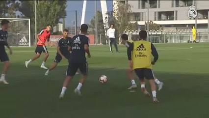 Marcelo realiza parte del entrenamiento con el grupo