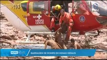 Espectacular rescate en helicóptero tras la rotura de una presa en Brasil
