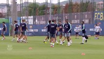 El Barça entrena sin sus internacionales