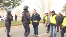 Concentración de taxistas en los accesos de IFEMA