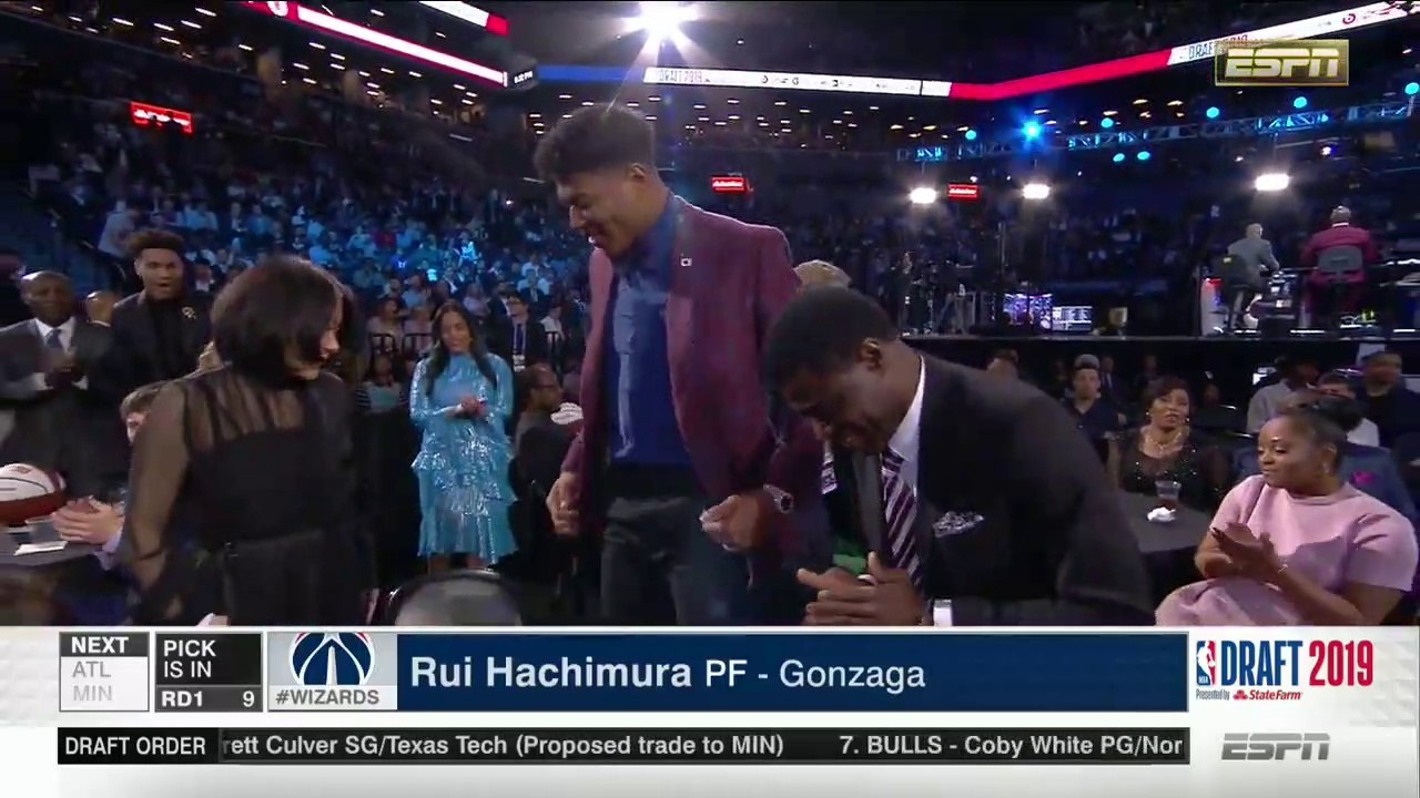 Rui Hachimura -  9th Pick -2019 NBA Draft - Washington Wizards