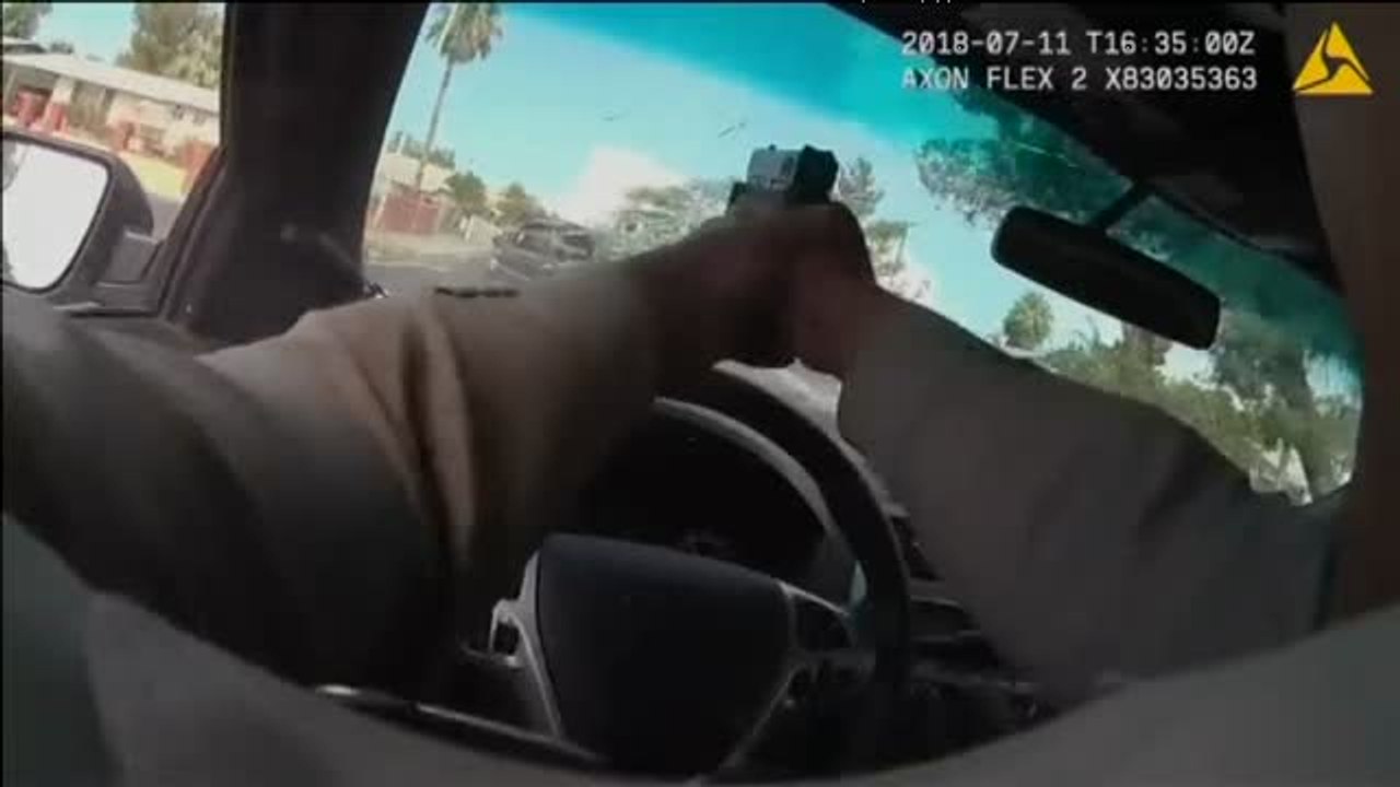 Impactantes imágenes de una persecución en Las Vegas a dos sospechosos de asesinato