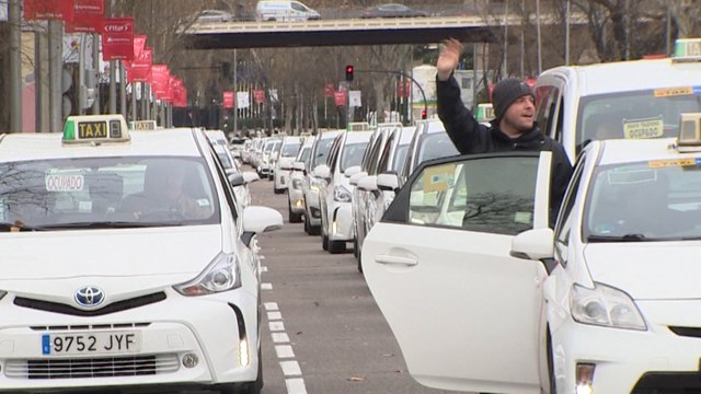 Caravana de taxis en Madrid