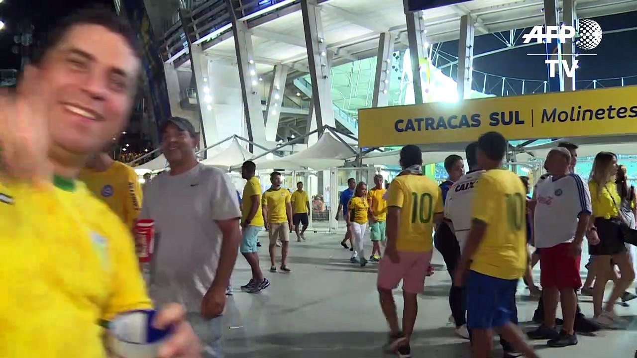 Tras empate, hinchas de Brasil decepcionados y venezolanos de festejo
