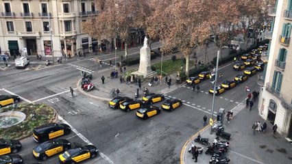 La Rambla se llena de taxis