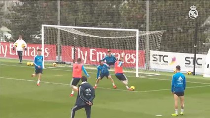 Benzema y Courtois se entrenan con el grupo