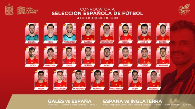 Así queda la lista convocada por Luis Enrique para Gales e Inglaterra