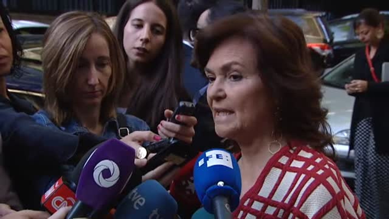 Carmen Calvo: "Torra tiene que entender que lo que ocurrió ayer no puede formar parte de sus responsabilidades"
