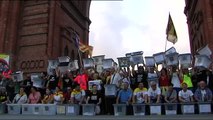 Decenas de miles de personas conmemoran en una manifestación en Barcelona el 1-O