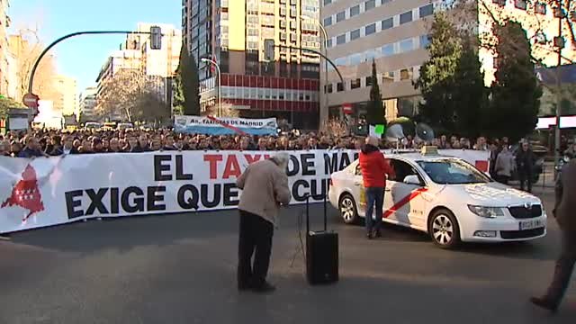 Nuevas protestas de los taxistas en Madrid