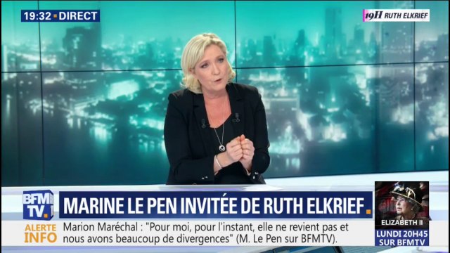 PMA: Marine Le Pen estime qu'on ne peut pas dire à un enfant 'tu es né de deux femmes' ou 'tu es né de deux hommes'