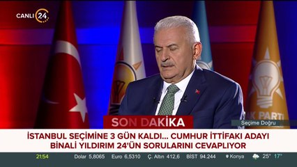 Binali Yıldırım 24 TV'de