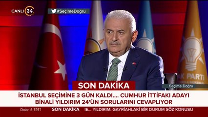 Binali Yıldırım 24 TV'de