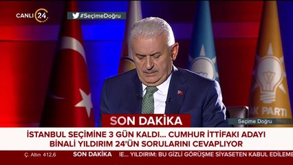 Binali Yıldırım 24 TV'de