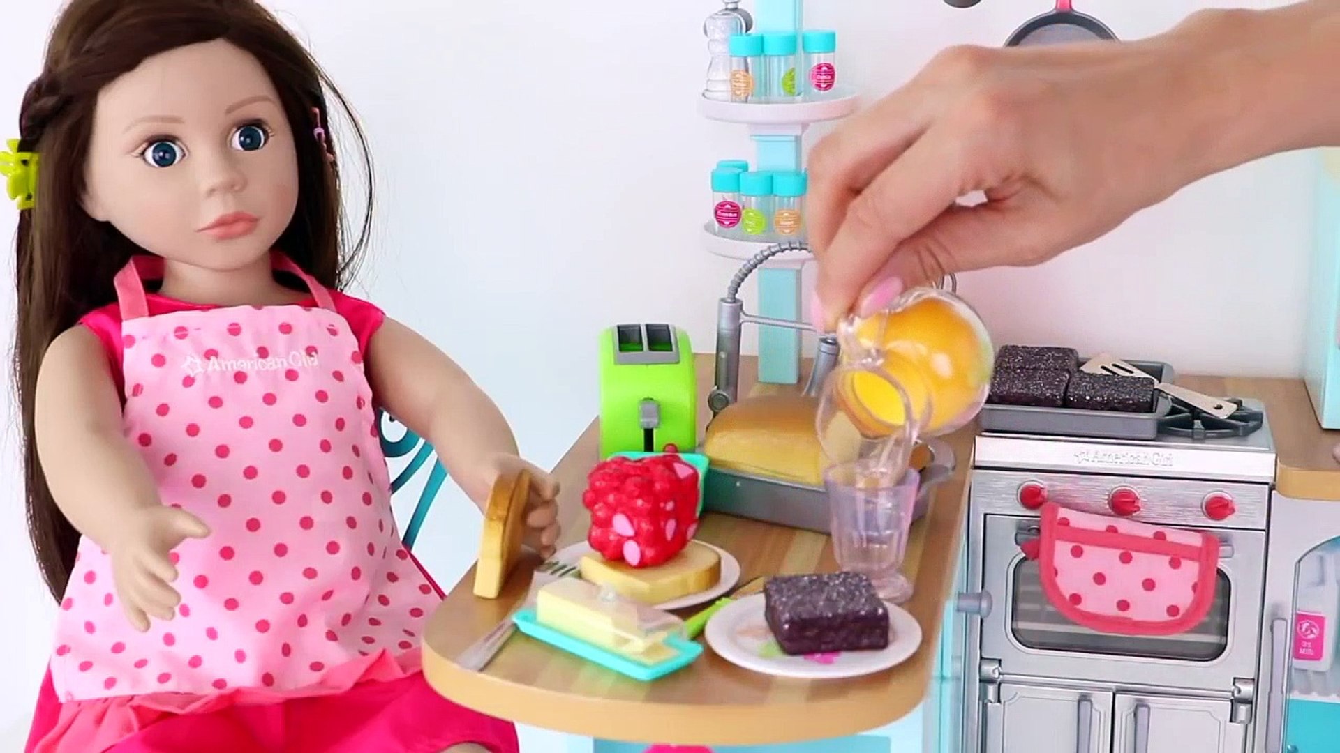 Play AG Doll Kitchen, Cooking & Baking Toy Food!