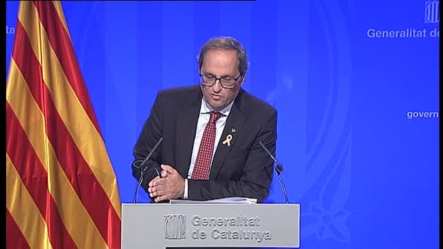 Torra: Si no hay movimiento del Estado español, para nosotros es imposible votar unos Presupuestos Generales del Estado