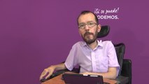 Echenique (Podemos) atiende a los medios de comunicación