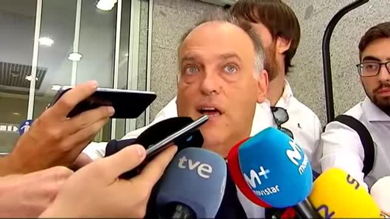 Tebas cree "al 90%" que el Girona-Barça se jugará en EEUU