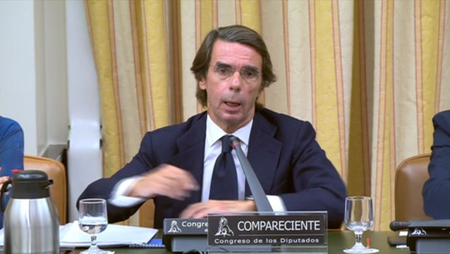 José María Aznar responde a Eloy Suárez en la Comisión de Investigación de la financiación ilegal del PP